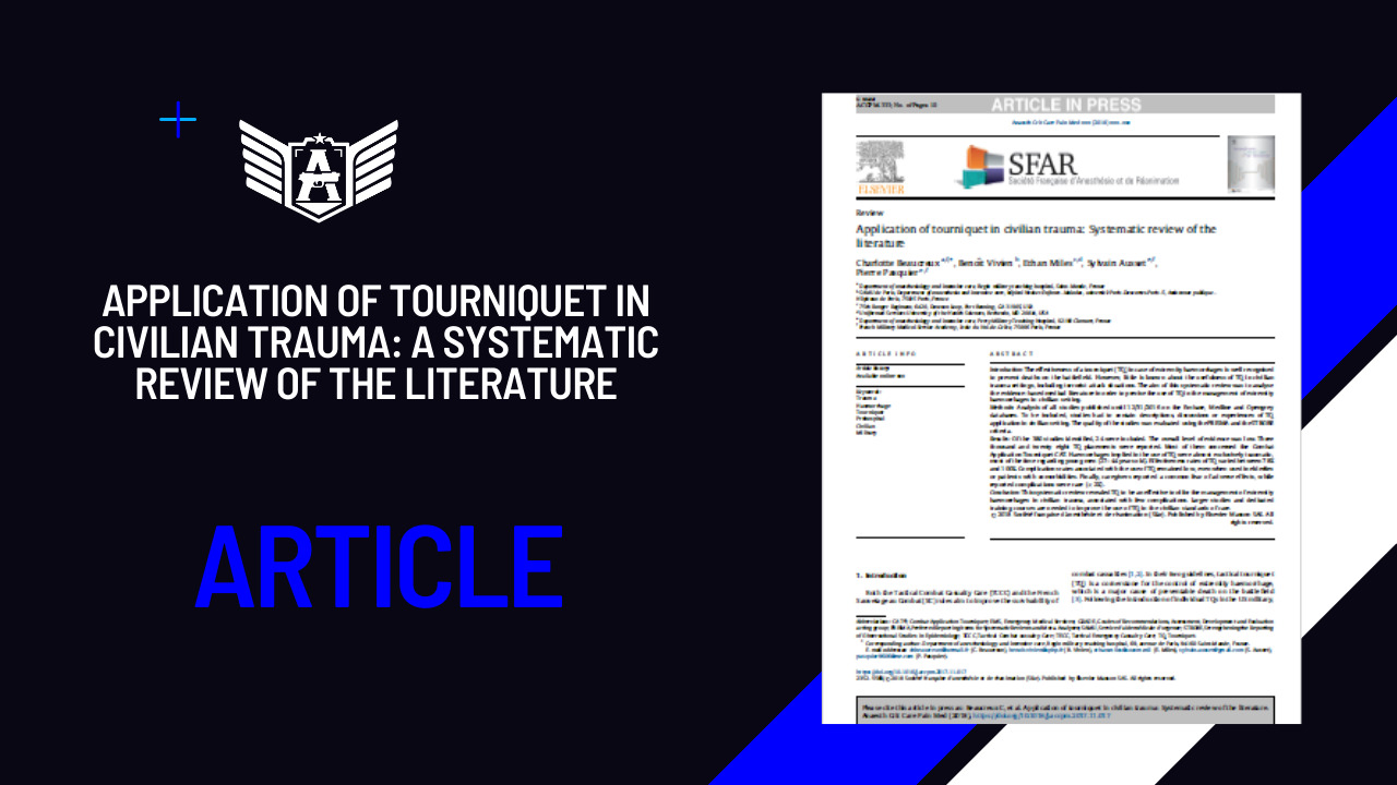 Application of Tourniquet in Civilian Trauma: A Systematic Review of the Literature
